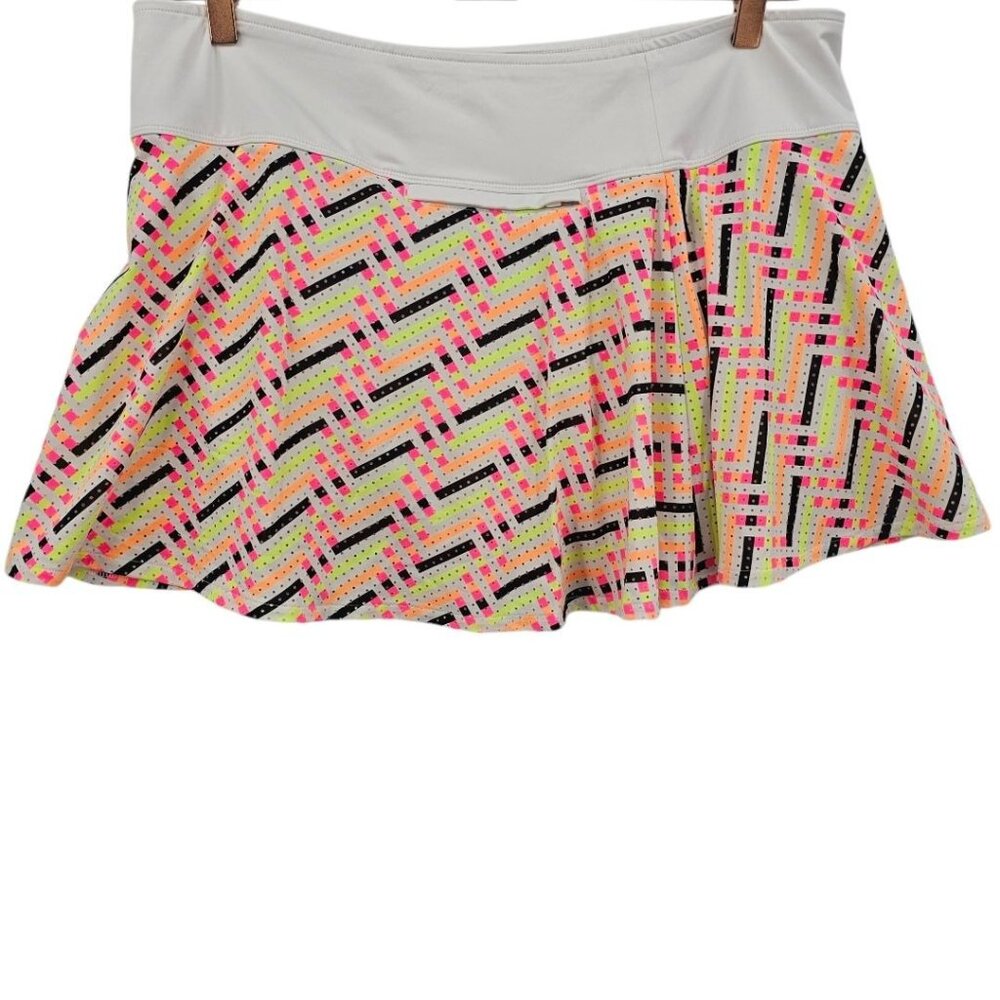 Slazenger Womens XL Neon‎ Multicolor Golf Athletic Skort